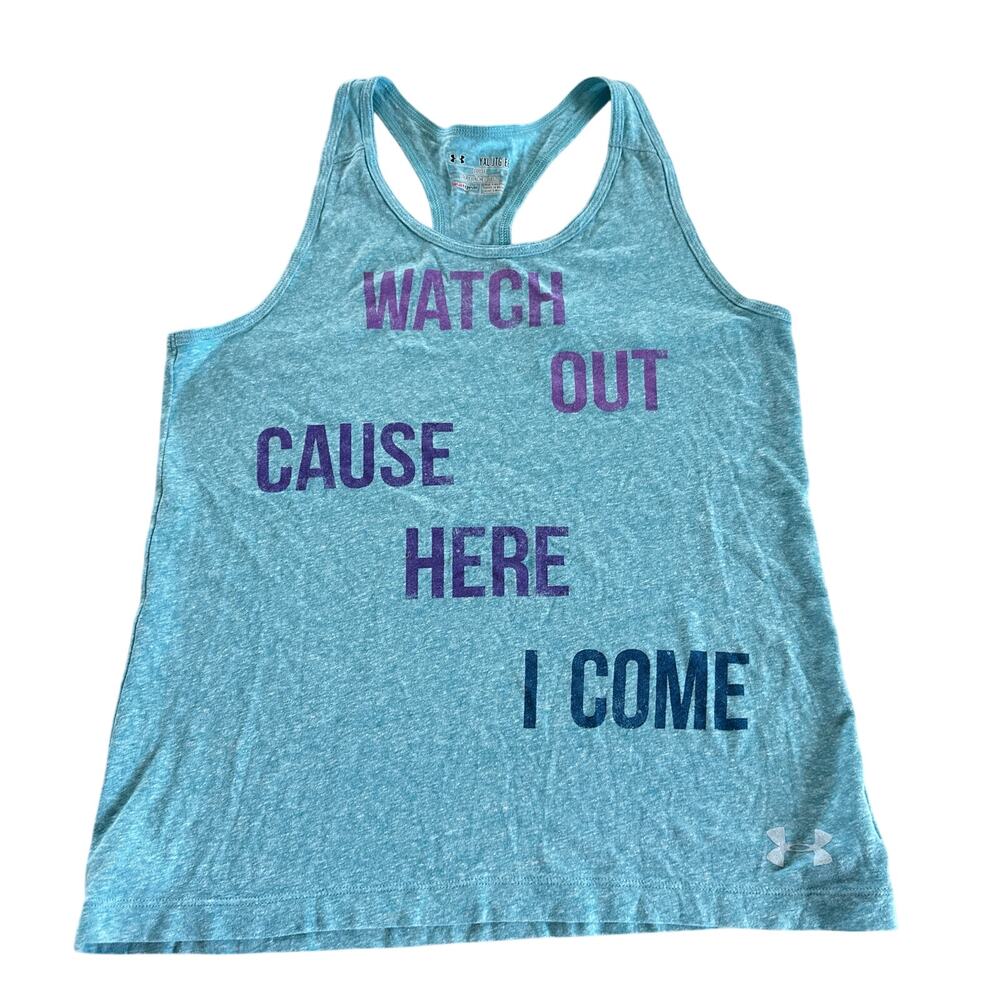 Under Armour White Sleeveless Tank Top - Girls Medium